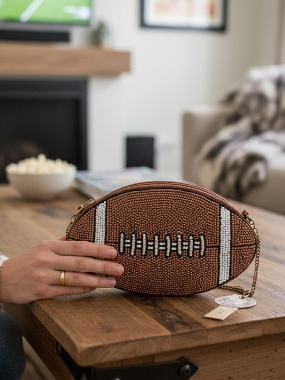 Studio 12 Viral Beaded Football Crossbody Bag | NWT | Game Day Glam Handcrafted